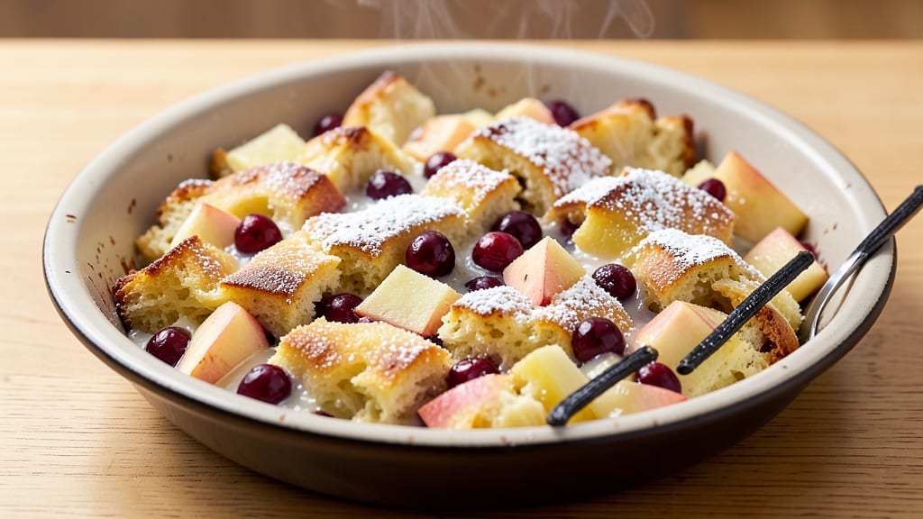 Apple Cranberry Bread Pudding Recipe: Spiced Fruit Swirls With Vanilla-Infused Creaminess