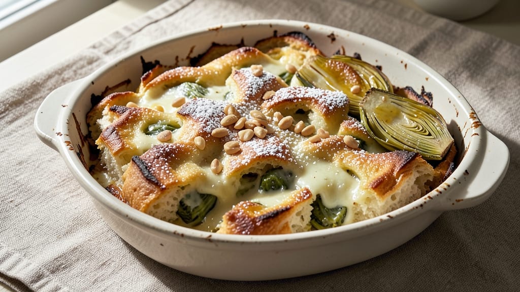 Artichoke Bread Pudding Recipe: Savory Herb Crunch Meets Sweet Vanilla Comfort