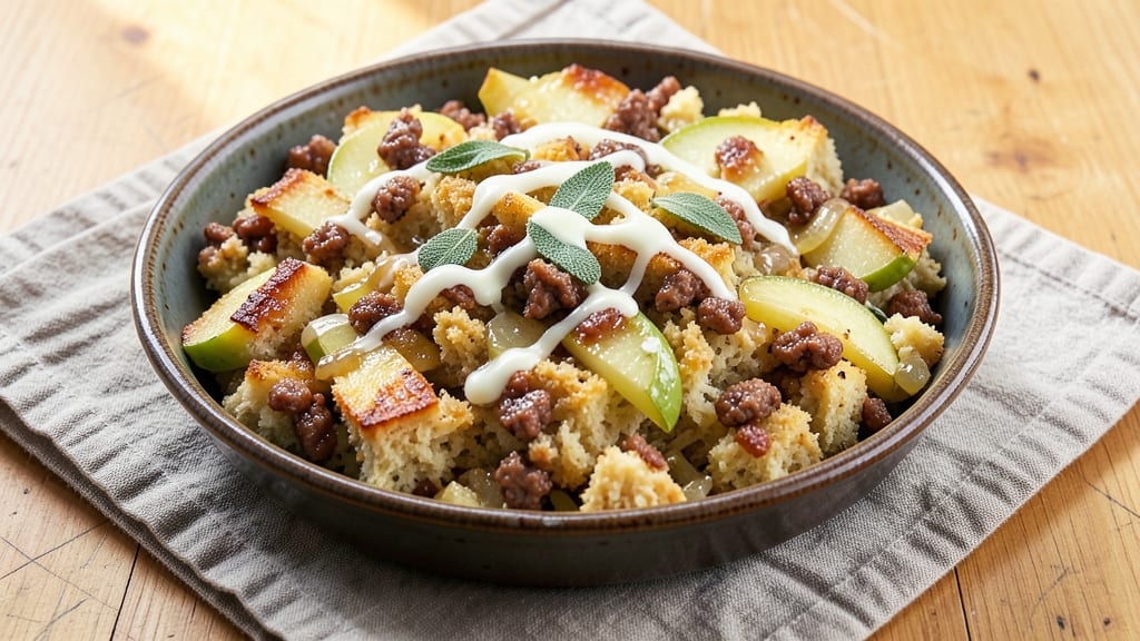 Apple and Sausage Cornbread Stuffing Recipe: Smoky-Sweet Crisp-Top Magic