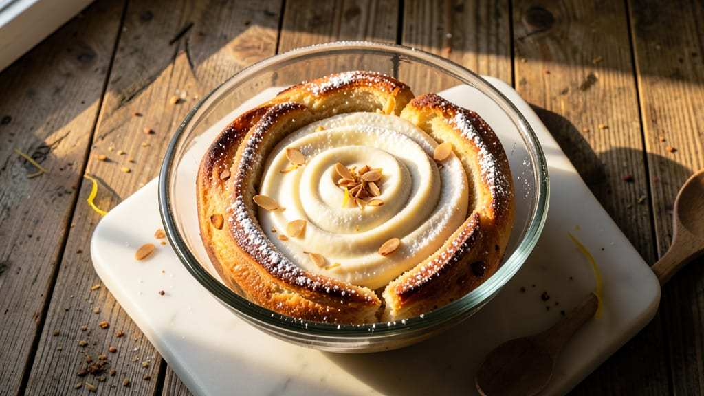 Almond Cream Bread Recipe: Velvety Glaze and Crunchy Top Contrast
